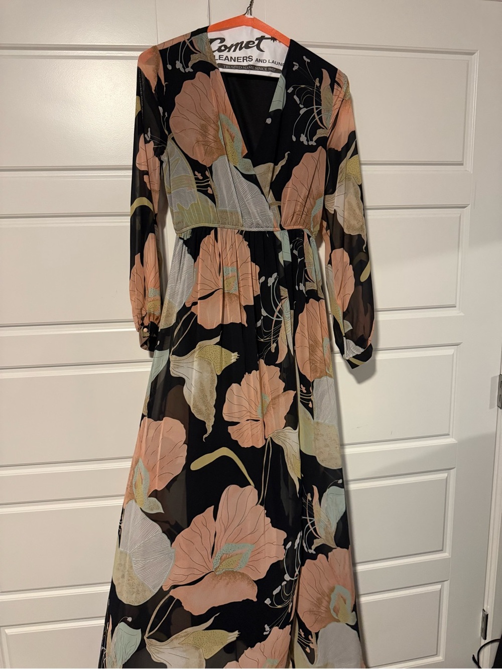 Lulu's Black Maxi Dress with Floral Print